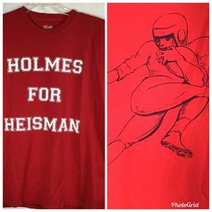 Holmes For Heisman Red Football Tee Shirt XL